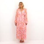 VIKELIA LS PUFF SLEEVE MIDI DRESS