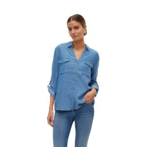 VMBREE 7/8SLEEVE LOOSE TENCEL SHIRT