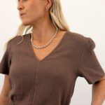 PCSASTINA SS V-NECK ANKLE DRESS