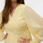 VMDORA LS V-NECK PLISSE TOP