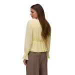 VMDORA LS V-NECK PLISSE TOP