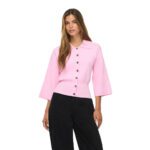 NMSHYLA 3/4 SLEEVE POLO CARDIGAN