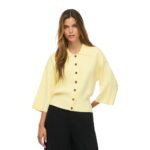 NMSHYLA 3/4 SLEEVE POLO CARDIGAN