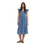 ONLSHANIA SL FRILL MIDI DNM DRESS