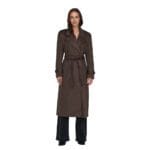 ONLINA LONG FAUX SUEDE TRENCHCOAT