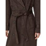 ONLINA LONG FAUX SUEDE TRENCHCOAT