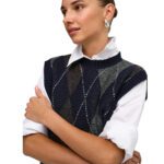 ONLRHOMBUS ARGYLE VEST KNIT