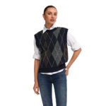ONLRHOMBUS ARGYLE VEST KNIT