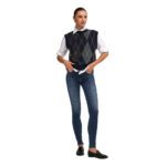 ONLRHOMBUS ARGYLE VEST KNIT