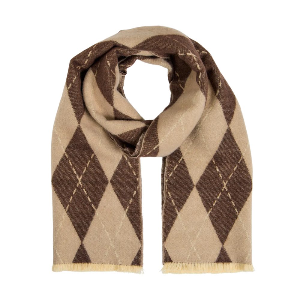 VILUCERO ARGYLE KNIT SCARF