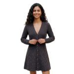 VMDOFFYJAQUARD LS BUTTON DRESS