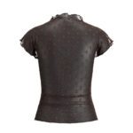 JXMINNA DOT MESH SS HIGH NECK TOP