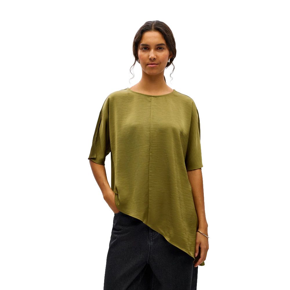 OBJCHILLI S/S ASYMMETRIC SLIT TOP