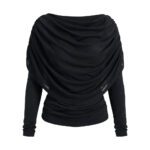 OBJDINA L/S BOATNECK CAPE TOP