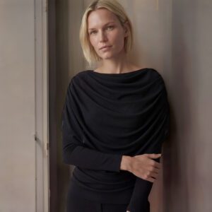 OBJDINA L/S BOATNECK CAPE TOP