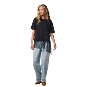 PCOLLIE SS ONECK FRILLS TSHIRT