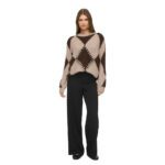VITORA O-NECK L/S JACQUARD KNIT TOP